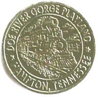 A souvenir coin from Doe River Gorge Playland. Credit: Ken Riddle, Cy Crumley Scrapbook