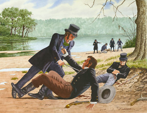 Jim Bowie at the Sandbar Fight